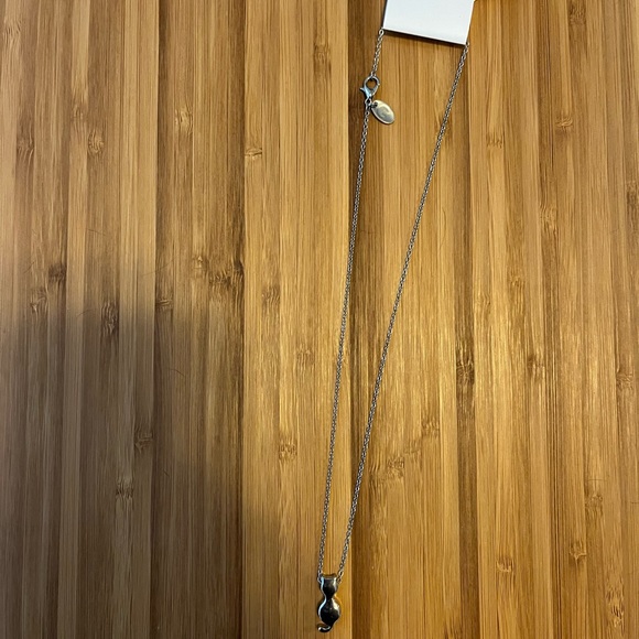 NWT Silvertone Cat Necklace - Picture 2 of 5